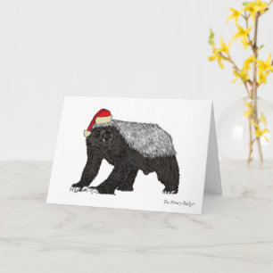 Carte Drôle badass de miel Père Noël Christmas Animal