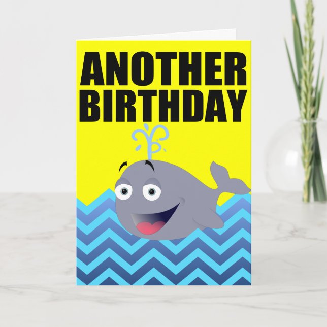 Carte Drôle Baleine Cartoon d'anniversaire (Devant)