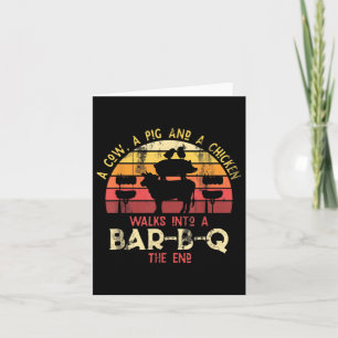 Carte Drôle Barbecue fumée Viande Lover Idée cadeau Bbq