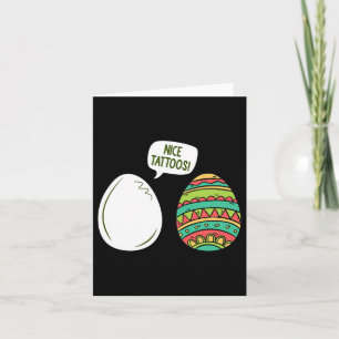 Carte Drôle Beau Tatoos Oeufs Pâques Jour Oeufs Peinture