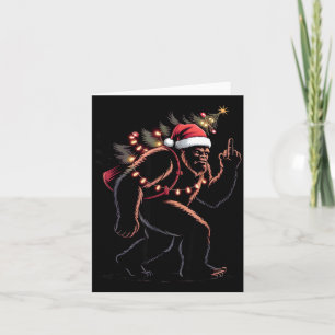 Carte Drôle Bigfoot Doigt Du Milieu Noël Sasquatch An