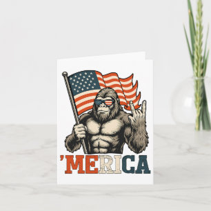 Carte Drôle Bigfoot Merica Rock Usa Drapeau Patriotique