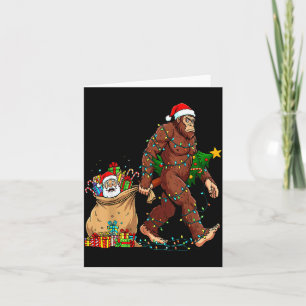 Carte Drôle Bigfoot vole Santa & l'arbre de Noël - C