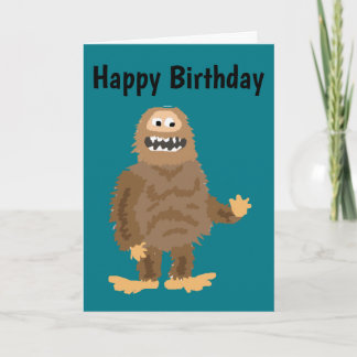 Carte Drôle Bigfoot Waving Art Original