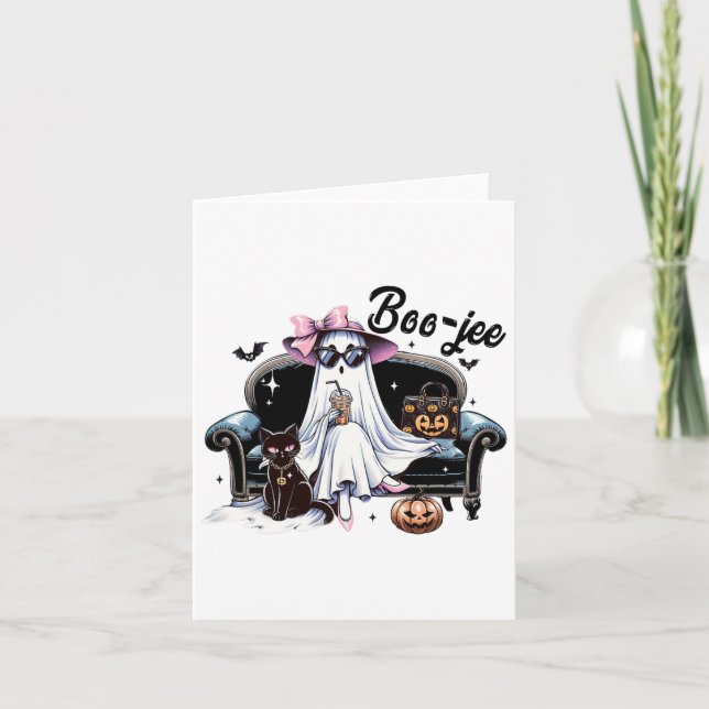 Carte Drôle Boo Jee Ghost Halloween Boo Jee Ghost Éffray (Devant)