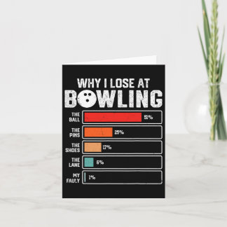 Carte Drôle Bowling Bowler Hommes Femmes Enfants Pourquo
