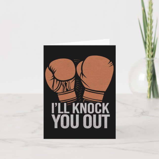 Carte Drôle Boxer Vous Frapper Les Gants De Boxe Je Saur (Devant)