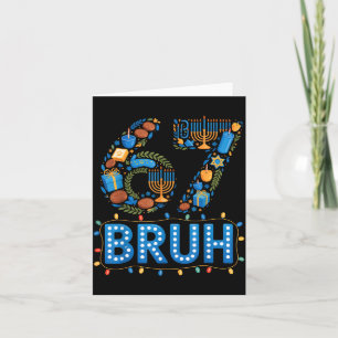 Carte Drôle Bruh 67 Six Sept Mème Lumières Hanouka Juif