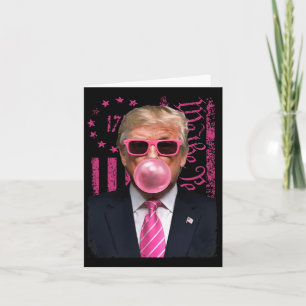 Carte Drôle Bubble Gum Rose Drapeau Usa Trump