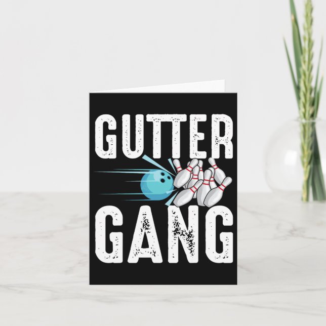 Carte Drôle cadeau Bowling Hommes Cool Gutter Gang (Devant)