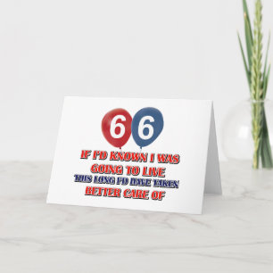 Carte Drôle cadeau d'anniversaire de 66 ans
