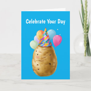 Carte Drôle cadeau d'anniversaire de pomme de terre avec