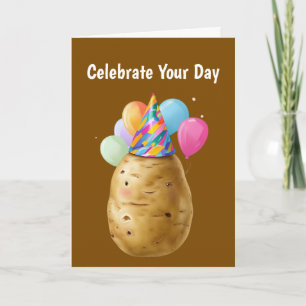 Carte Drôle cadeau d'anniversaire de pomme de terre avec