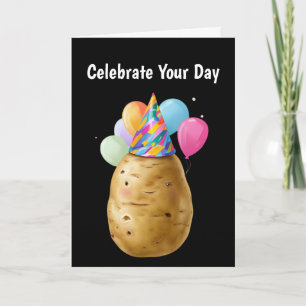 Carte Drôle cadeau d'anniversaire de pomme de terre avec