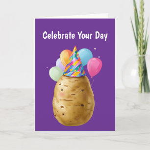 Carte Drôle cadeau d'anniversaire de pomme de terre avec