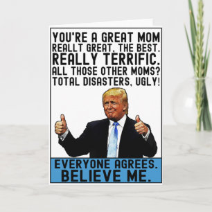 Carte Drôle cadeau de maman Trump pour la fête des mères