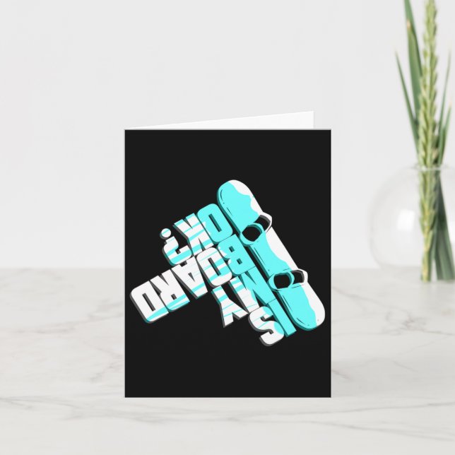 Carte Drôle cadeau de snowboard pour les vacances d'hive (Devant)