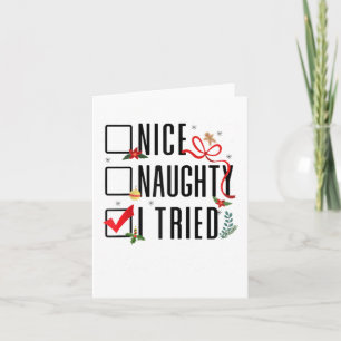 Carte Drôle Cadeaux de Noël Père Noël Liste Nice Naughty