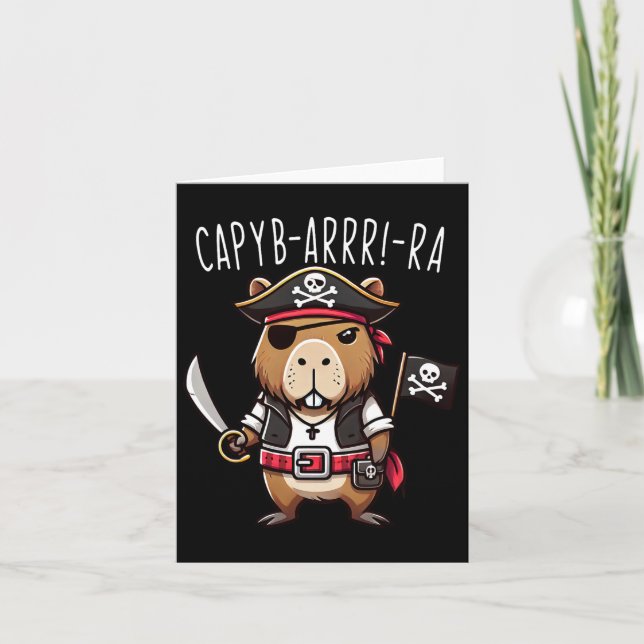 Carte Drôle Capyb-arrr-ra Pirate Capybyra Halloween Garç (Devant)