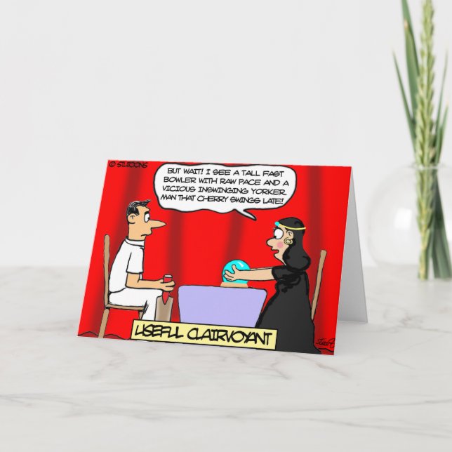 Carte Drôle Caricature de cricket (Devant)