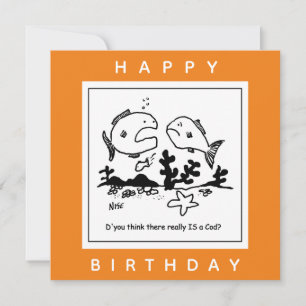 Carte Drôle Caricature de poisson. Pêcheurs