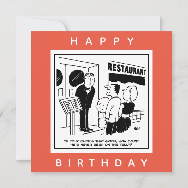 Carte Drôle Caricature du chef - Le chef est-il très rép (Devant)