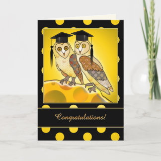 Carte Drôle Cartoon Owl Graduation Card Félicitations Ca