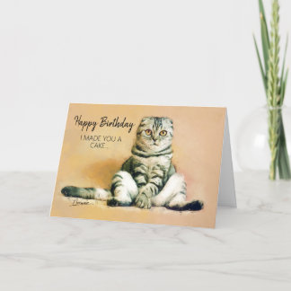 Carte Drôle Cat Ate Cake Joyeux Anniversaire