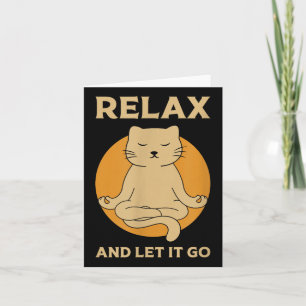 Carte Drôle Cat Graphic Yoga Zen méditation