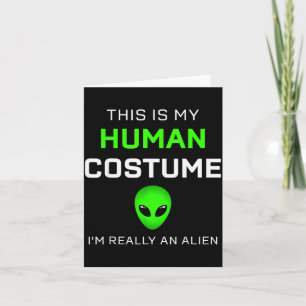 Carte Drôle Ceci est mon costume d'humain pour Halloween