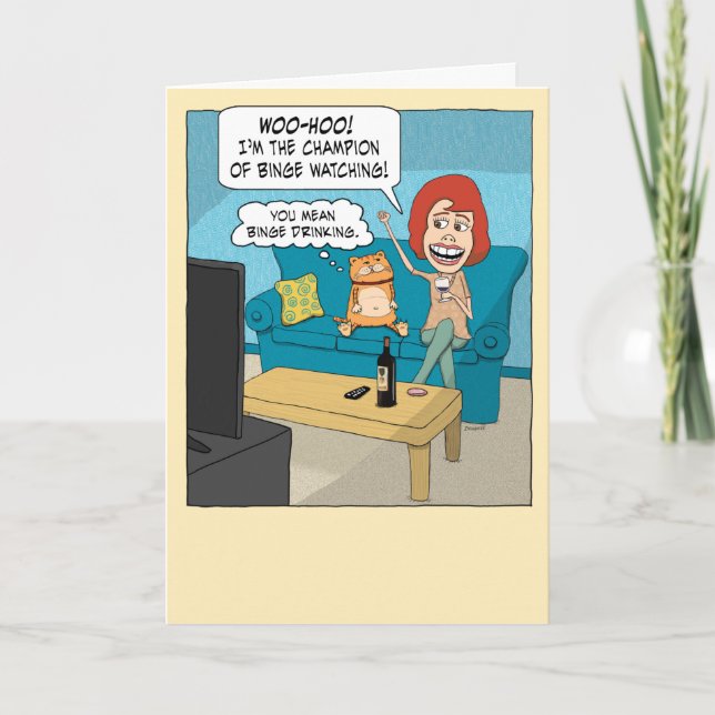 Carte Drôle Champion De La Fente Avec Chat Grumpy Annive (Devant)