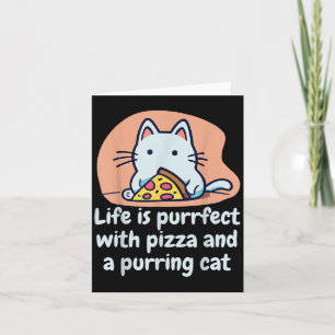 Carte Drôle Chat Pizza Lover Kitten Cute Chat Hilarious