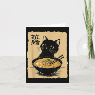 Carte Drôle Chat Ramen Tee Cute Kawaii Anime Japonaise N