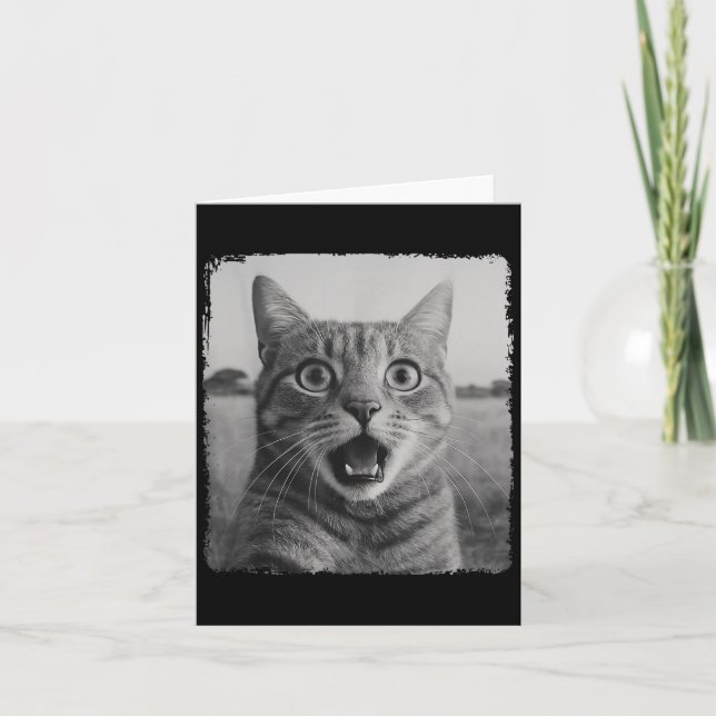 Carte Drôle Chat Selfie Mème Graphique Pour Hommes Femme (Devant)