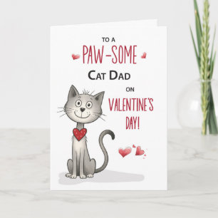 Carte Drôle Chat Valentine pour papa de l'animal de comp