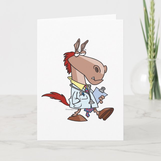 Carte drôle cheval doc docteur dessin (Devant)