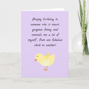 Carte drôle chick pun heureux anniversaire sassy pour el