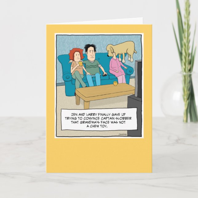 Carte Drôle Chien Chew Toy Anniversaire (Devant)