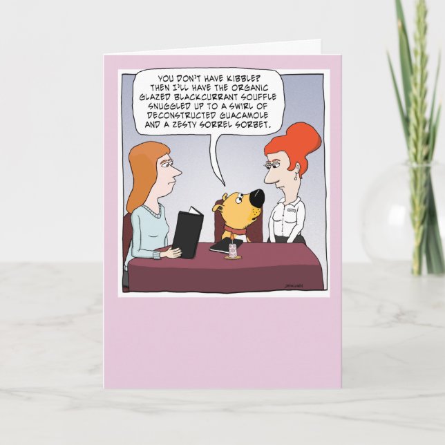 Carte Drôle Chien Commandes Fancy Fête Anniversaire (Devant)