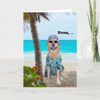 Carte Drôle chien/Lab Hawaiian Anniversaire