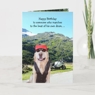 Carte Drôle Chien/Lab Jeudi pour Homme Biker