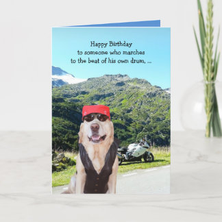 Carte Drôle Chien/Lab Jeudi pour Homme Biker
