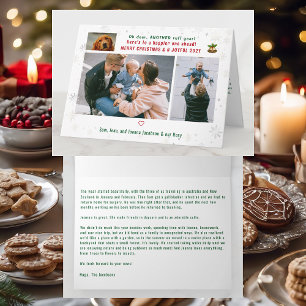 Carte Drôle Chien Ruff Année 3 Photos Joyeux Noël Mignon