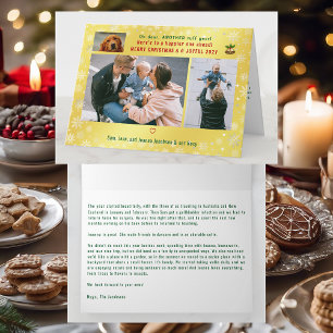 Carte Drôle Chien Ruff Année 3 Photos Joyeux Noël Or