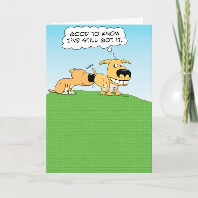 Carte Drôle Chien Sniffer Butt Birthday Card (Devant)