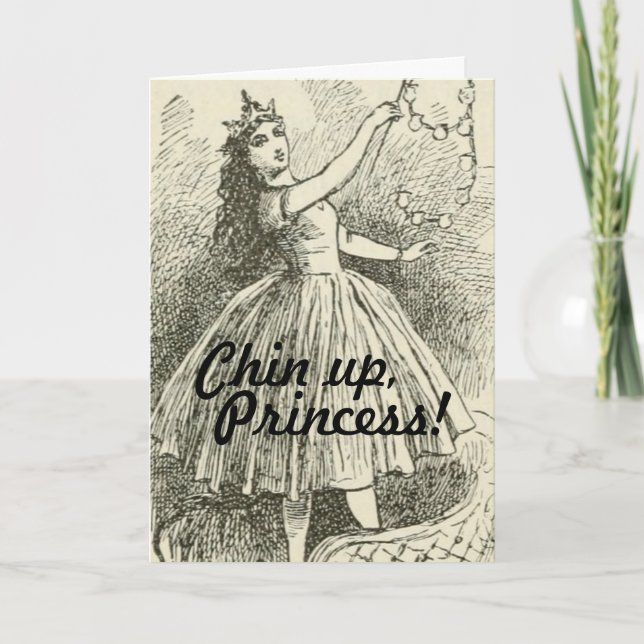 Carte Drôle Chin Up Princesse Chevaucher Encouragement (Devant)