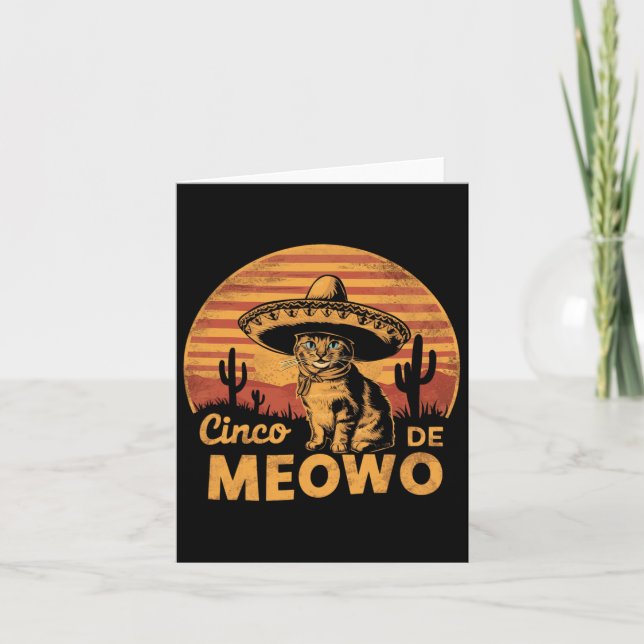 Carte Drôle Cinco De Mayo Chat Hommes Femmes Cinco De Me (Devant)