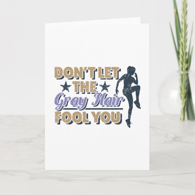 Carte Drôle Citation de course de cheveux gris - Ancien  (Devant)