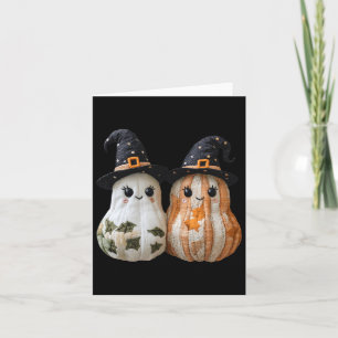 Carte Drôle Citrouille fantôme mignon Halloween Patchwor