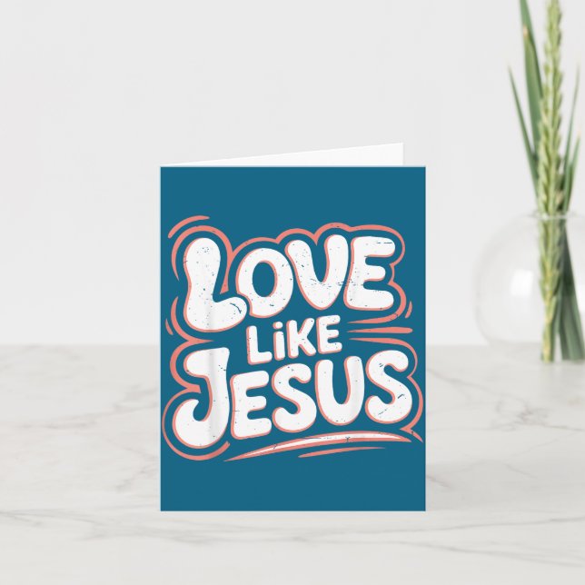 Carte Drôle comme Jésus, enfant chrétien groovy (Devant)